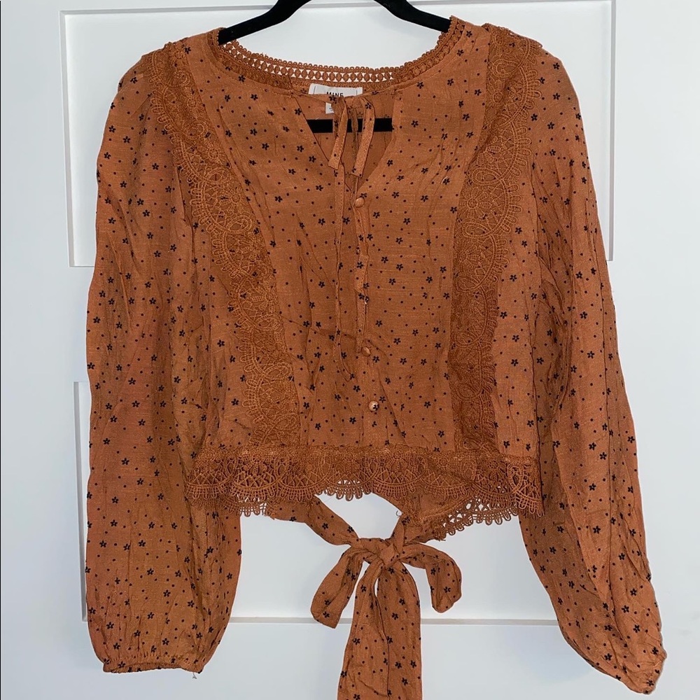 Lacey Peasant Floral Blouse